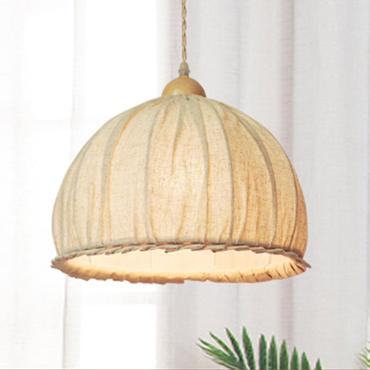 Minimalist Cotton Linen Fabric Round Pendant Light