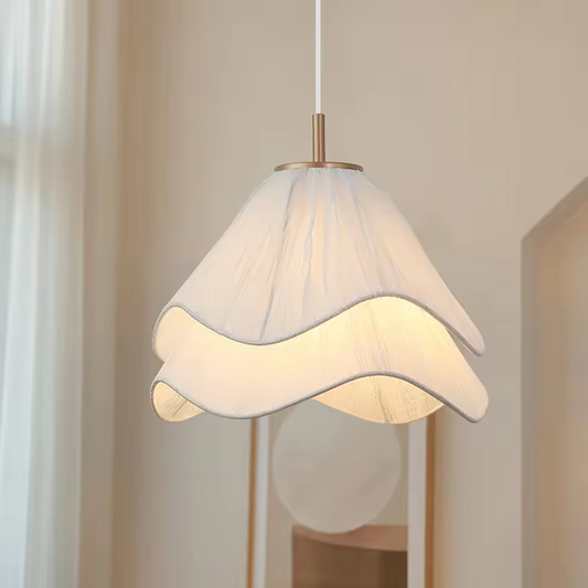 Retro Double-Layer Petal Fabric Pendant Light