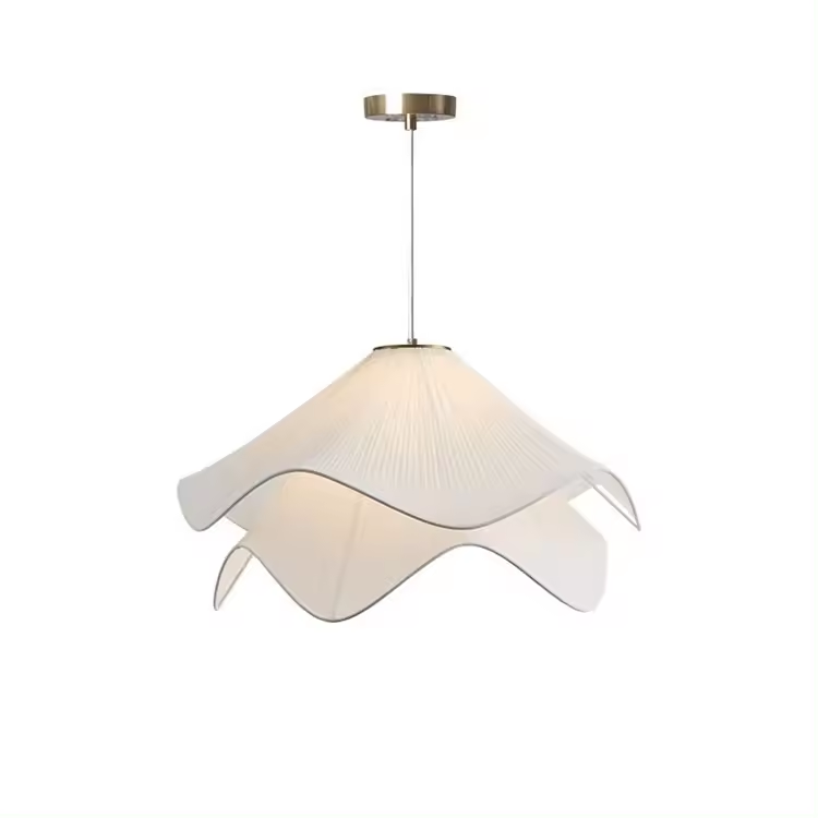 Artistic Double-Layer Petal Fabric Pendant Light