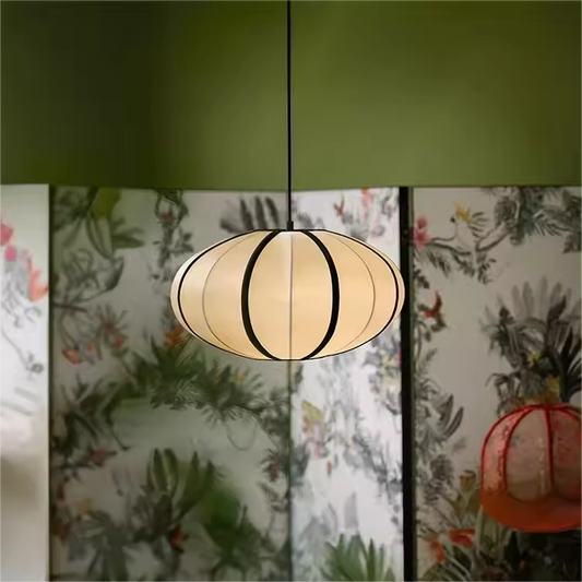 Minimalist Oval Fabric Pendant Light