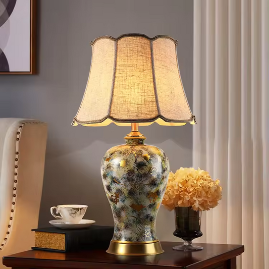 Luxury Botanical Ceramic Table Lamp