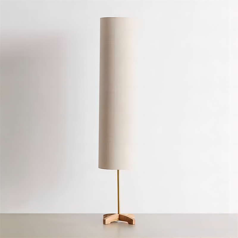 Floor Lamp With Long Fabric Shade